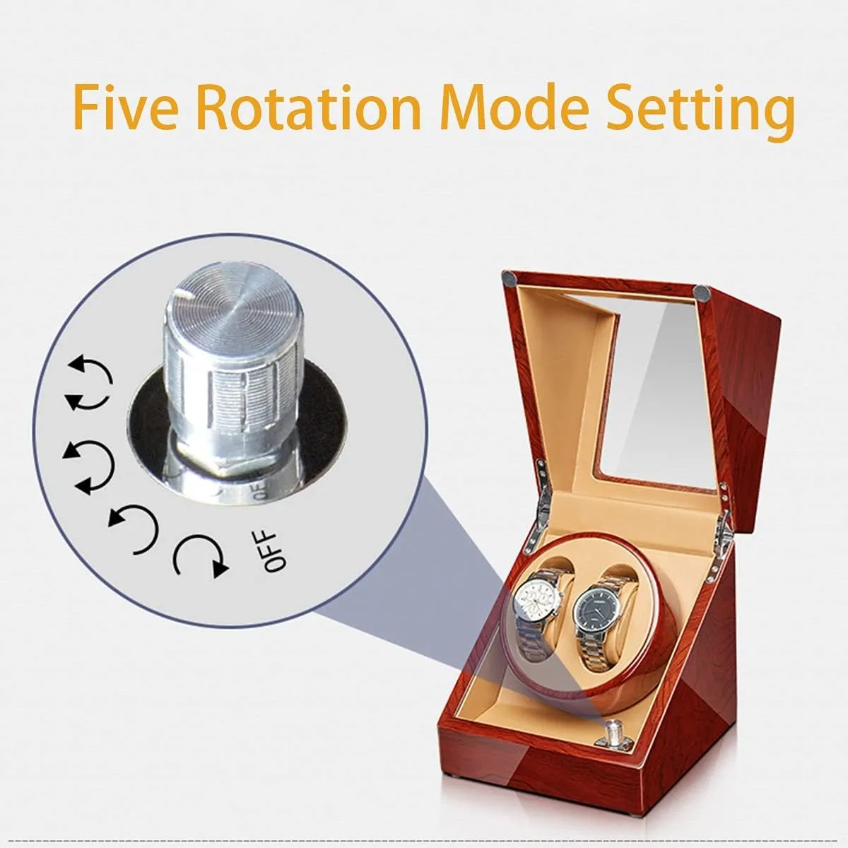 Rotation Mode Setting Fit Lady/Man Watches4 6 Watch Display Box Automatic Watch Winder Watches Display mansion velocity protection neon fungus Box Withquiet Motor Flexible Watch Pillow Wood Shell Piano Finish 4 