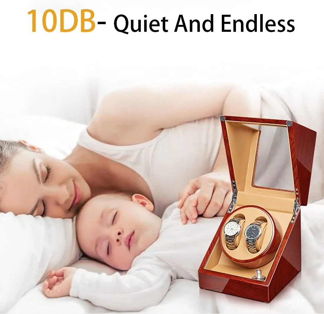 Rotation Mode Setting Fit Lady/Man Watches4 6 Watch Display Box Automatic Watch Winder Watches Display mansion velocity protection neon fungus Box Withquiet Motor Flexible Watch Pillow Wood Shell Piano Finish 4 