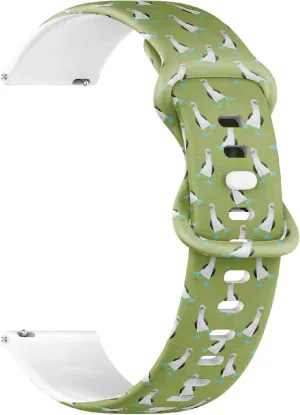 Rubber Strap Bracelet for Women, Men 18mm Quick fortunate Release Soft Sillicone Sports Watch Band (Blue Footed Boobies Galapagos Islands) Replacement 