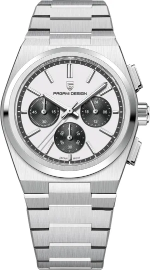 safely 100m Water Resistant, 3 Colors Pagani Design Men's Chronograph Watches, 40mm Dial, Stainless Steel, 