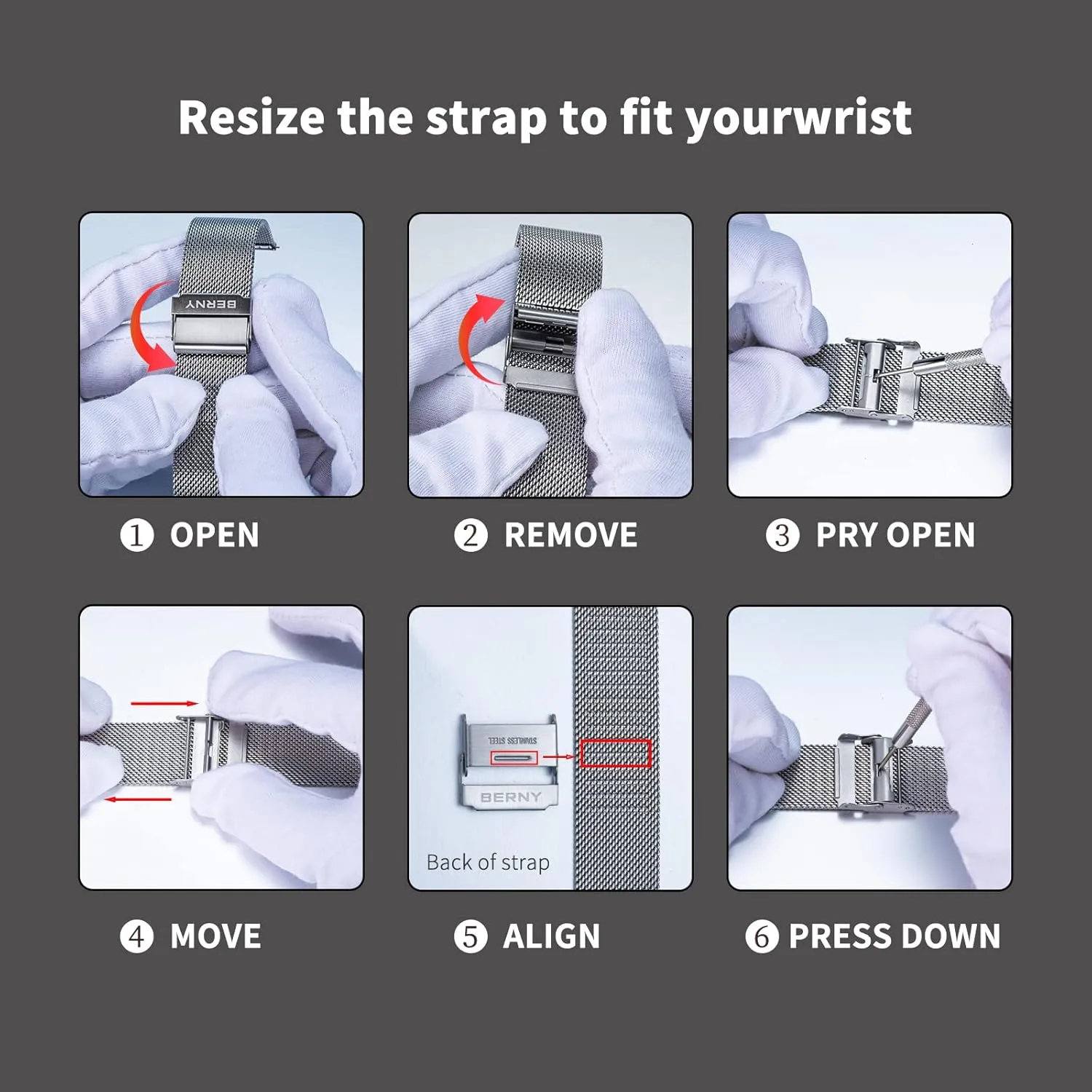Safty Clasp 18mm 20mm 22mm, Silver/Black/Rose Gold BERNY Stainless Steel Mesh Watch Band for Mens Women Quick Release Adjustable Watch Straps Thin Metal gravitas rectangle clay summer beacon Bracelet with 