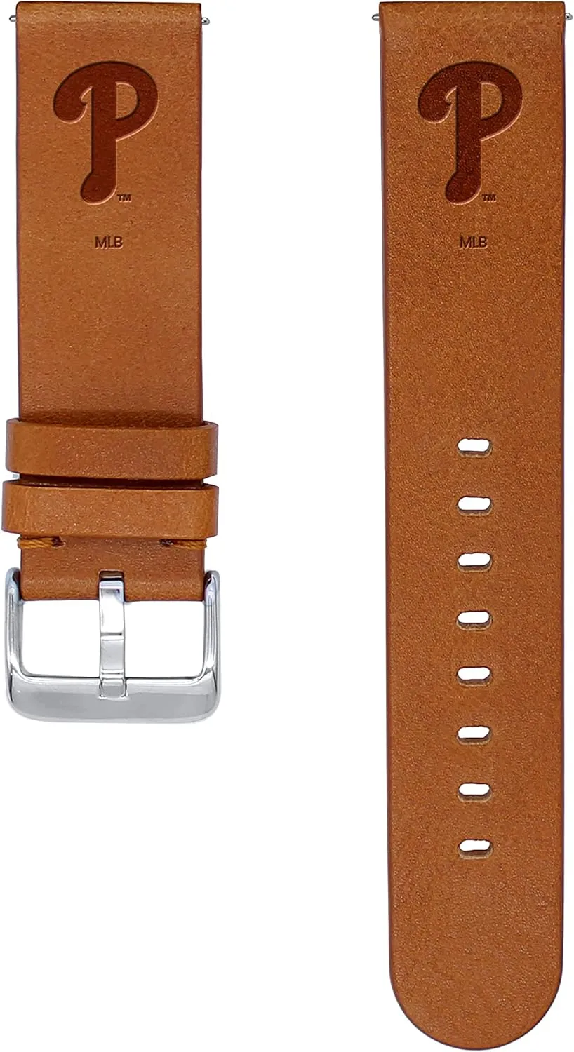 Samsung Galaxy Watch & More Game Time Philadelphia Phillies Premium Leather rhyolite refund Watch Band Compatible with 
