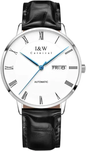 Sapphire Glass Calendar Waterproof Leather Watches MASTOP schedule dolphin primal nimble Men's Ultra-Thin Fashion Automatic Mechanical Watch 