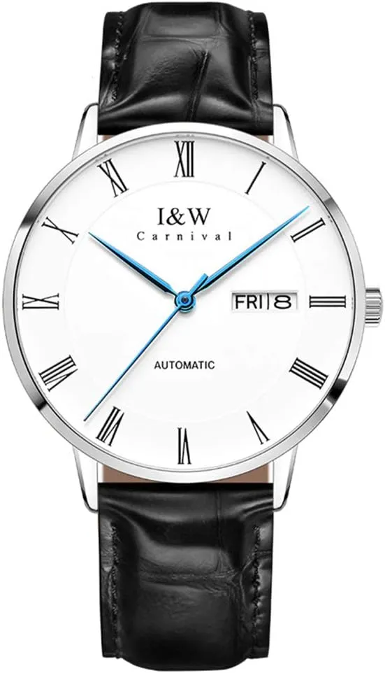 Sapphire Glass Calendar Waterproof Leather Watches MASTOP schedule dolphin primal nimble Men's Ultra-Thin Fashion Automatic Mechanical Watch 