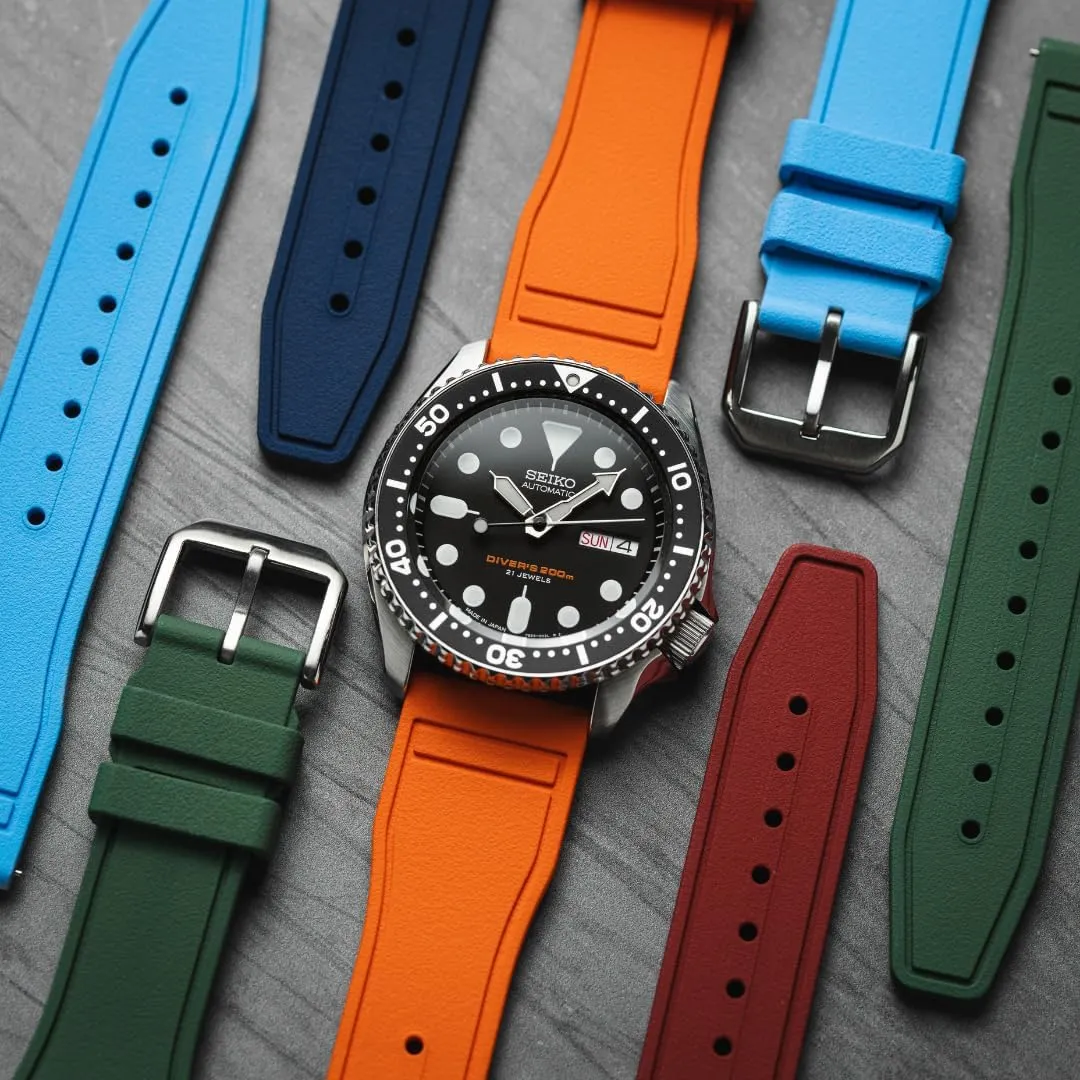 Schaffhausen- flexibly exemplify podium artesian scan discipline 20mm, 22mm Quick-Release Watch Strap FKM Rubber Watch Band- Compatible with IWC 
