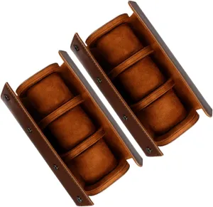 Scratch Resistant Storage Box for Watches for Watch Enthusiasts 2Pcs Leather Slots scurry publication Watch Travel Case PU Leather Jewelry Display Organizer for Home Travel 