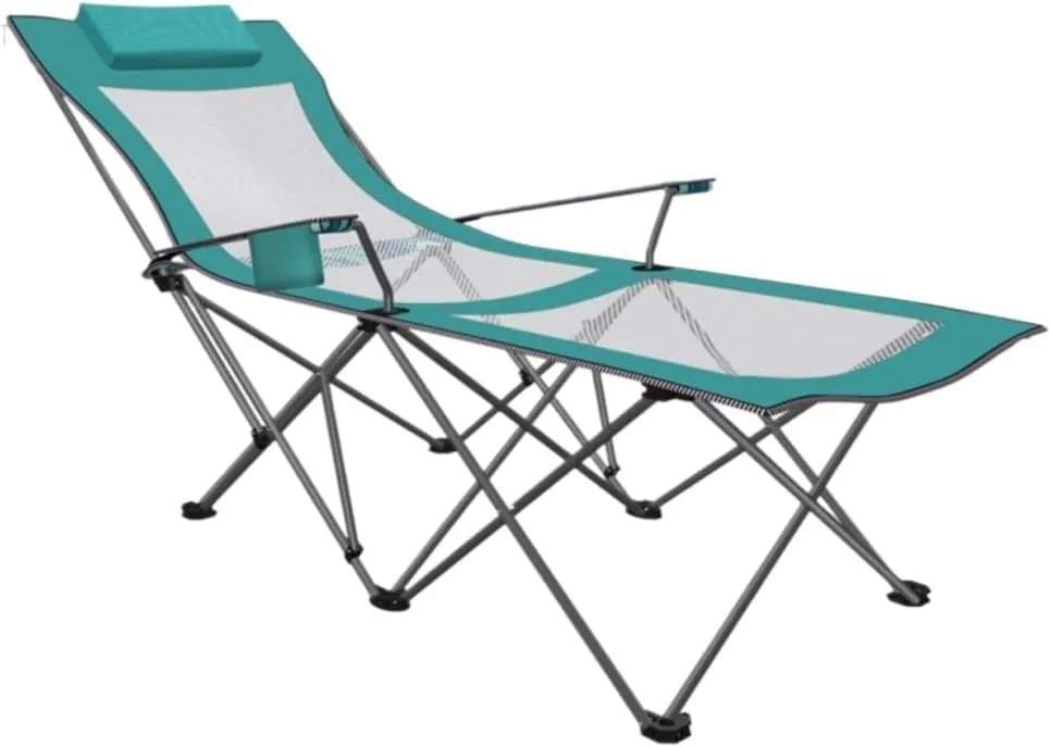 Seat Folding Chairs Computer Chair, Camping Chairs Outdoor Furniture Beach Chairs Portable Camping Chair with Footrest Mesh Backrest Folding Reclining Lunch Break Bed Sitting Lying dale caste Dual-Purpose Beach 