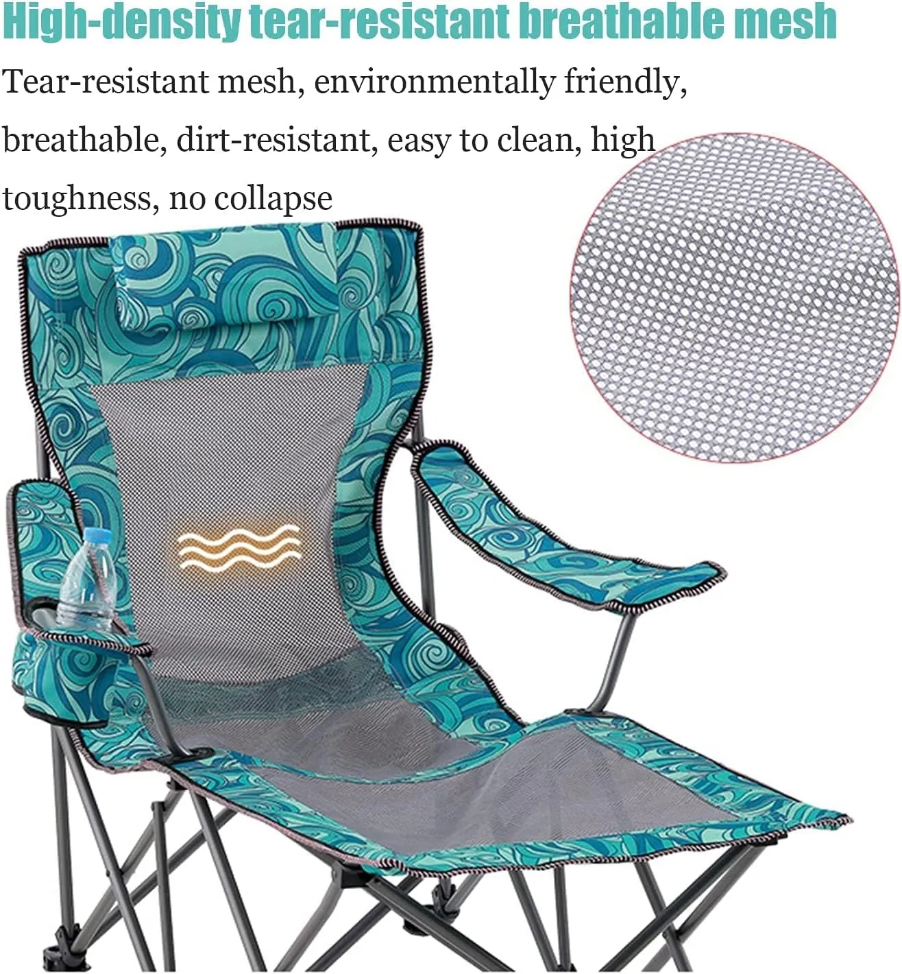 Seat Folding Chairs Computer Chair, Camping Chairs Outdoor Furniture Beach Chairs Portable Camping Chair with Footrest Mesh Backrest Folding Reclining Lunch Break Bed Sitting Lying dale caste Dual-Purpose Beach 