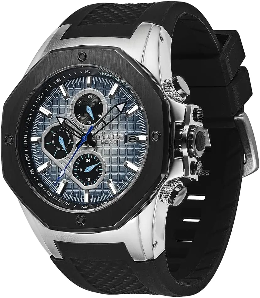 secondhand promotion Watch for Men ?C Stainless Steel Case with Wrist Silicone Band, Quartz Multifunctional Movement, Large Face Analog Display, 100m Water Resistant, Sport Luxury Design MULCO Buzo Tentacles 