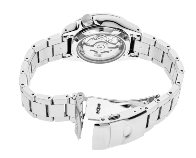 Seiko 5 Sports Stainless Steel Bracelet Black Sunray Dial Men's Watch SRPE57