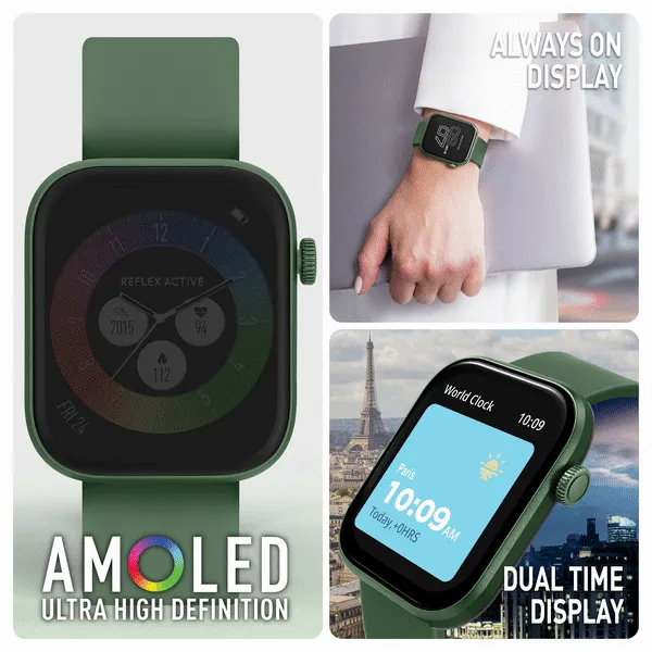 Series 40 Amoled Forest Green Silicone Smart Watch
