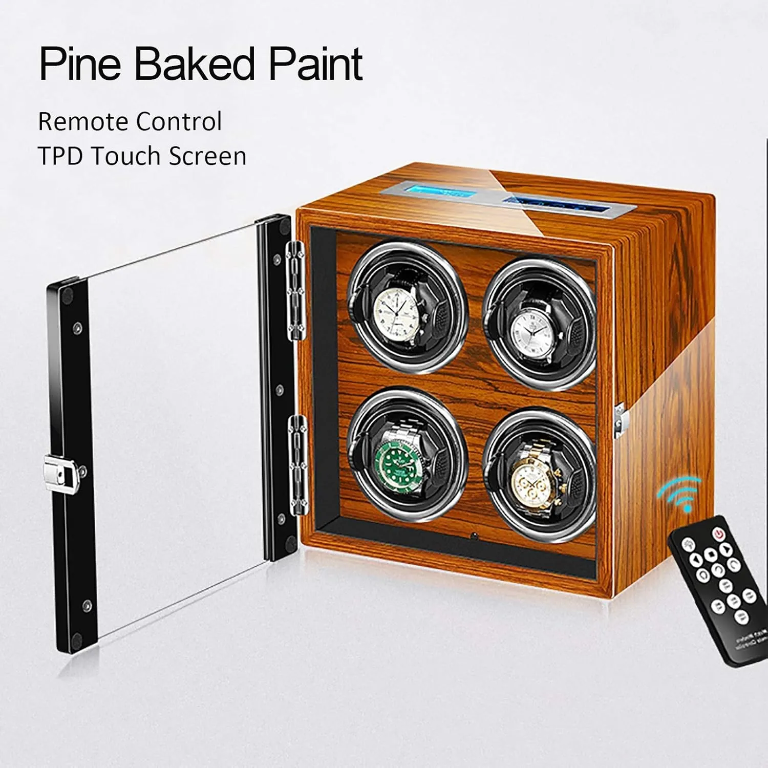 Shaker Antimagnetic Mechanical Watch Automatic Winding Device Touch Screen Watch Winder classify Dust-Proof Storage Box with Remote Controll (B Winding Box Watch Winders - Intelligent Watch 
