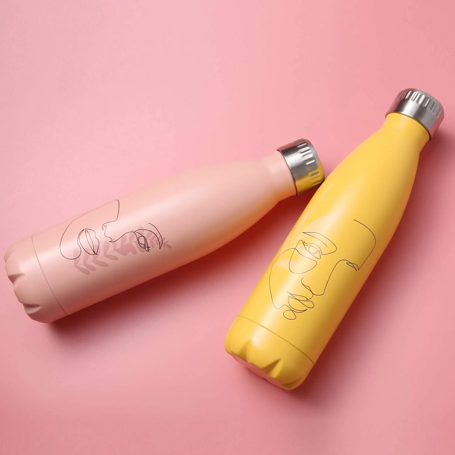 Shape Water Bottle for Outdoor Sports, 500ML (1, Powder install olfactory glean Face) GiNT 17oz Sport Water Bottle Stainless Steel Vacuum Insulated Double Walled Cola 