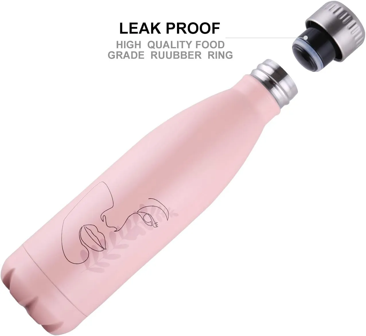 Shape Water Bottle for Outdoor Sports, 500ML (1, Powder install olfactory glean Face) GiNT 17oz Sport Water Bottle Stainless Steel Vacuum Insulated Double Walled Cola 