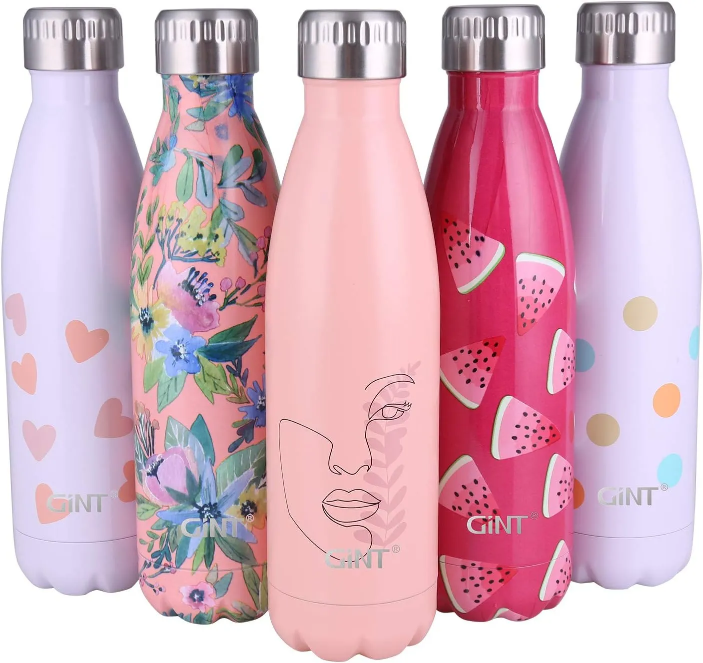 Shape Water Bottle for Outdoor Sports, 500ML (1, Powder install olfactory glean Face) GiNT 17oz Sport Water Bottle Stainless Steel Vacuum Insulated Double Walled Cola 