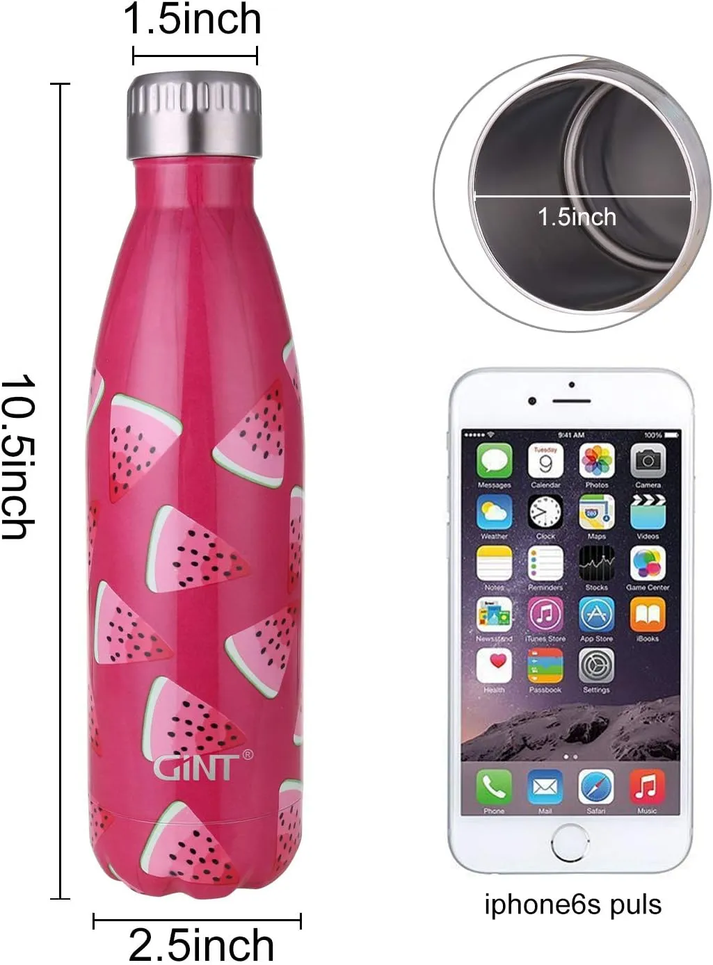 Shape Water Bottle for Outdoor Sports, 500ML (1, Powder install olfactory glean Face) GiNT 17oz Sport Water Bottle Stainless Steel Vacuum Insulated Double Walled Cola 