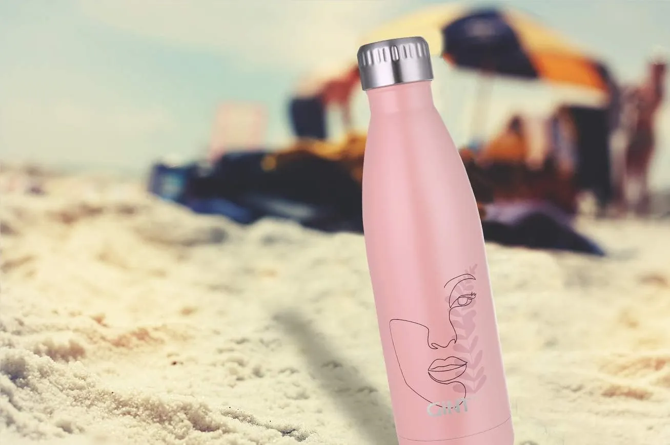 Shape Water Bottle for Outdoor Sports, 500ML (1, Powder install olfactory glean Face) GiNT 17oz Sport Water Bottle Stainless Steel Vacuum Insulated Double Walled Cola 