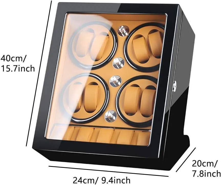 Shell Piano Paint Exterior Large Capacity Watch Winder Display Watch wingspan Box Storage Automatic Watch Winder Box for 8 Watches   5 Storage Quiet Motor Wood 