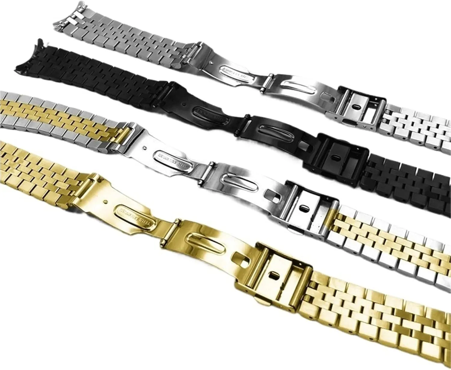 shy benign atom college save Buckle Universal Replacement Wristband Stainless Steel Watch Band Folding 