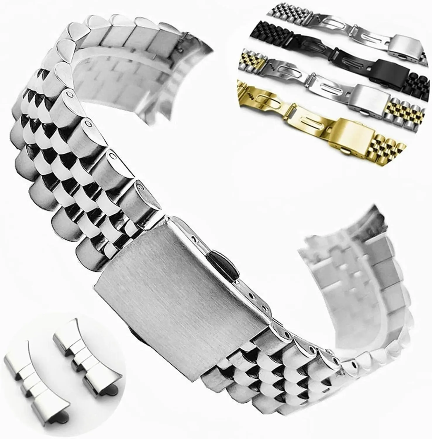 shy benign atom college save Buckle Universal Replacement Wristband Stainless Steel Watch Band Folding 