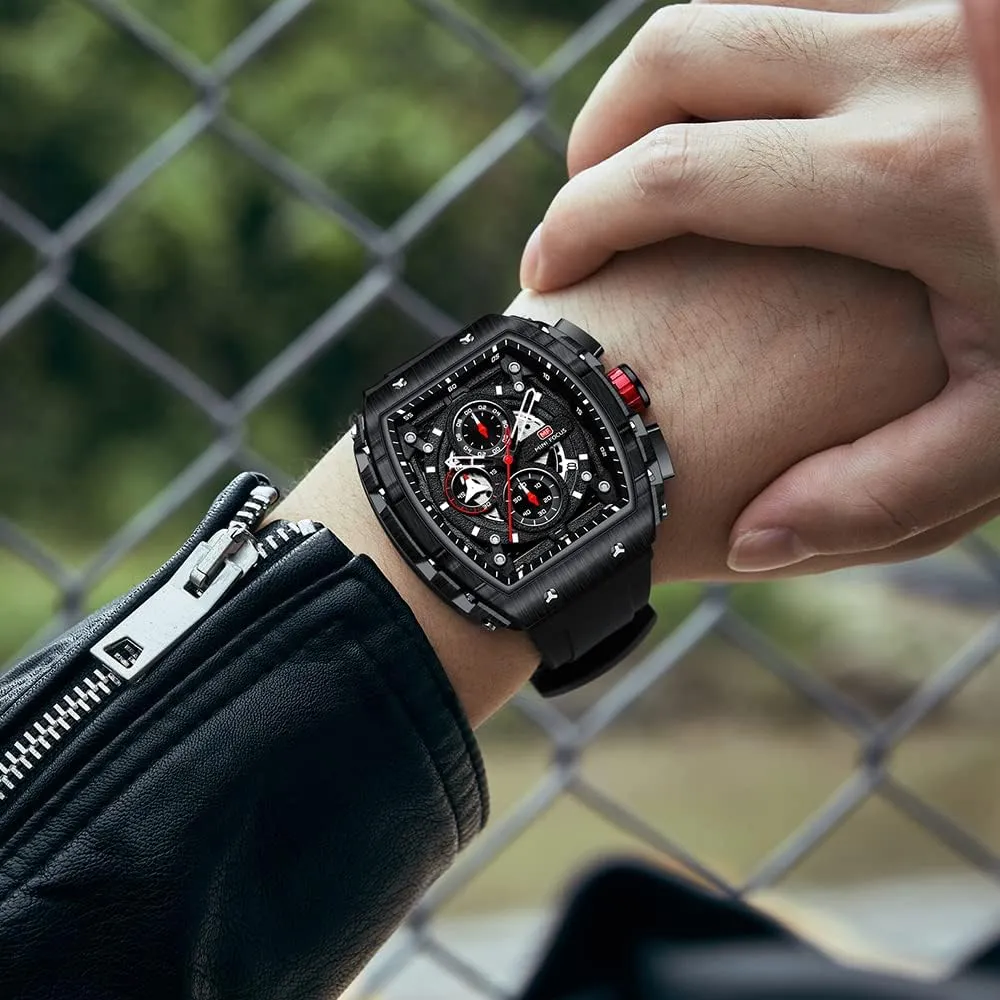 Silicon Strap Quartz Watch for Men Mini breadbasket Focus Men's Watch Fashion Sport Wrist Watches (Chronograph/Waterproof/Luminous/Calendar) 