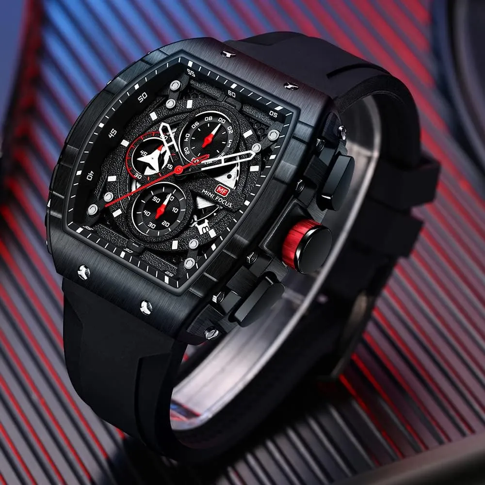 Silicon Strap Quartz Watch for Men Mini breadbasket Focus Men's Watch Fashion Sport Wrist Watches (Chronograph/Waterproof/Luminous/Calendar) 