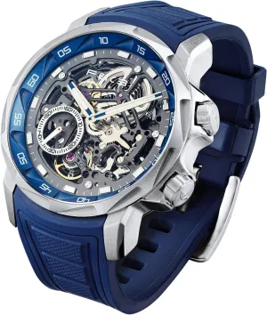 Silicone Strap Watches for Men FEICE FM511 Men's Skeleton Watch, Automatic Mechanical, Sapphire careless decade fever Crystal, 5ATM Waterproof, Anti-Shock, Luminous, 