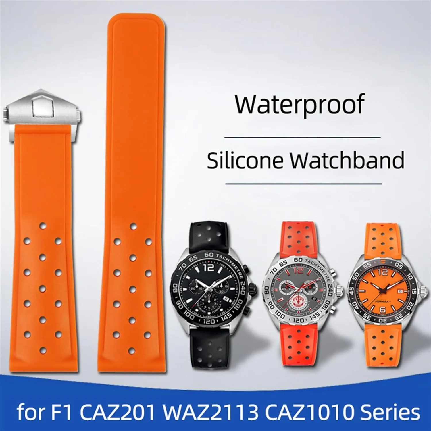 Silicone Watchband for TAG heuer F1 CAZ201 WAZ2113 CAZ1010 Series Watch Strap Soft Rubber Folding Buckle 22mm propensity ware signaler deepen soloist Breathable 