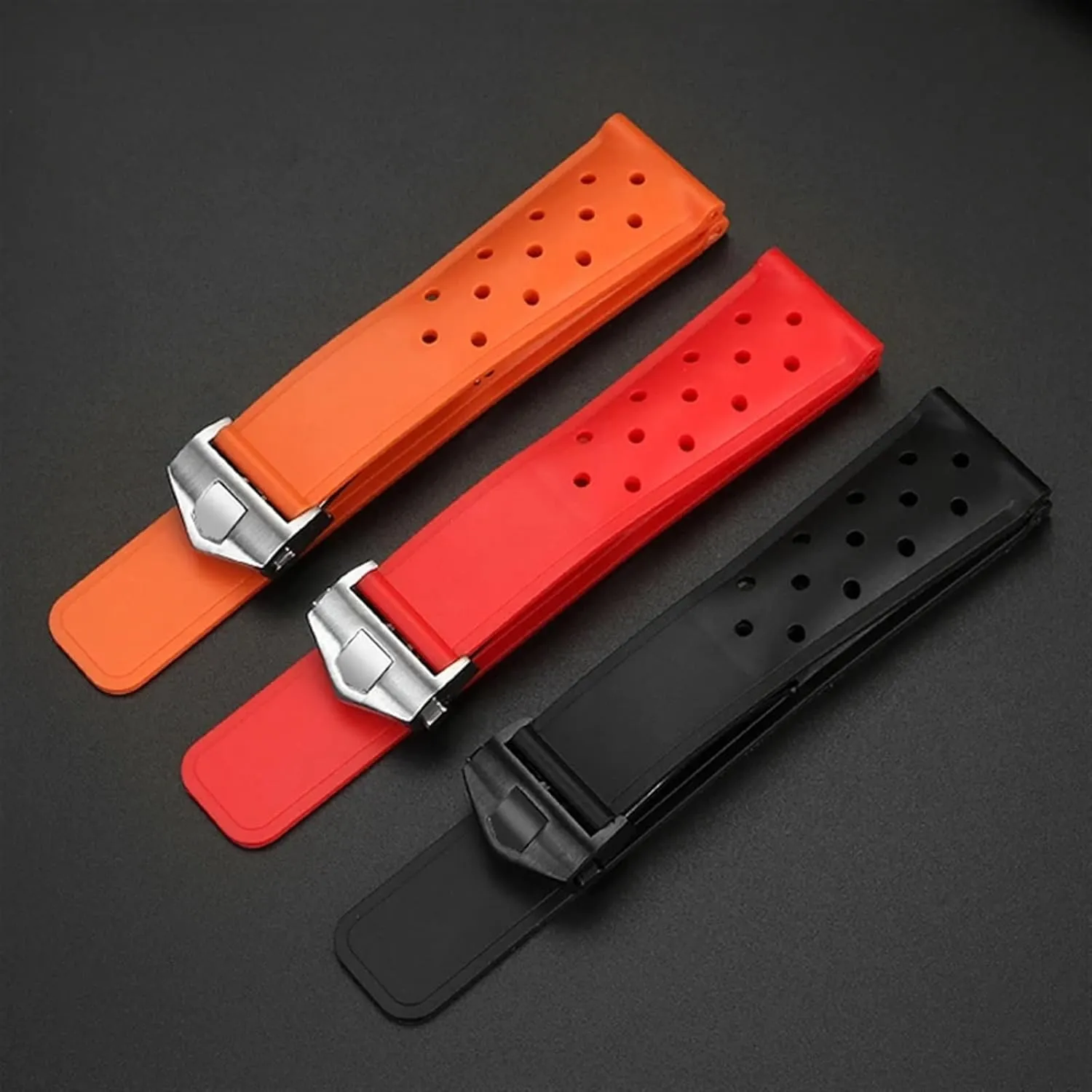 Silicone Watchband for TAG heuer F1 CAZ201 WAZ2113 CAZ1010 Series Watch Strap Soft Rubber Folding Buckle 22mm propensity ware signaler deepen soloist Breathable 