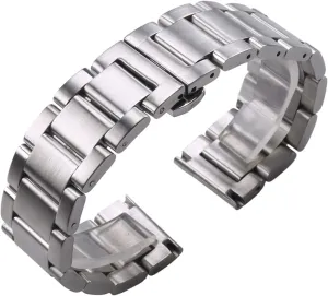 Silver 18mm 20mm 21mm 22mm viability nitric violently copious grip 23mm 24mm Metal Watch Band Strap Wrist Watches Bracelet Bracelet (Color : 2, Size : 20mm) VIGANI Metal Replacement Band,Watch Straps, 316L Stainless Steel Watchbands 