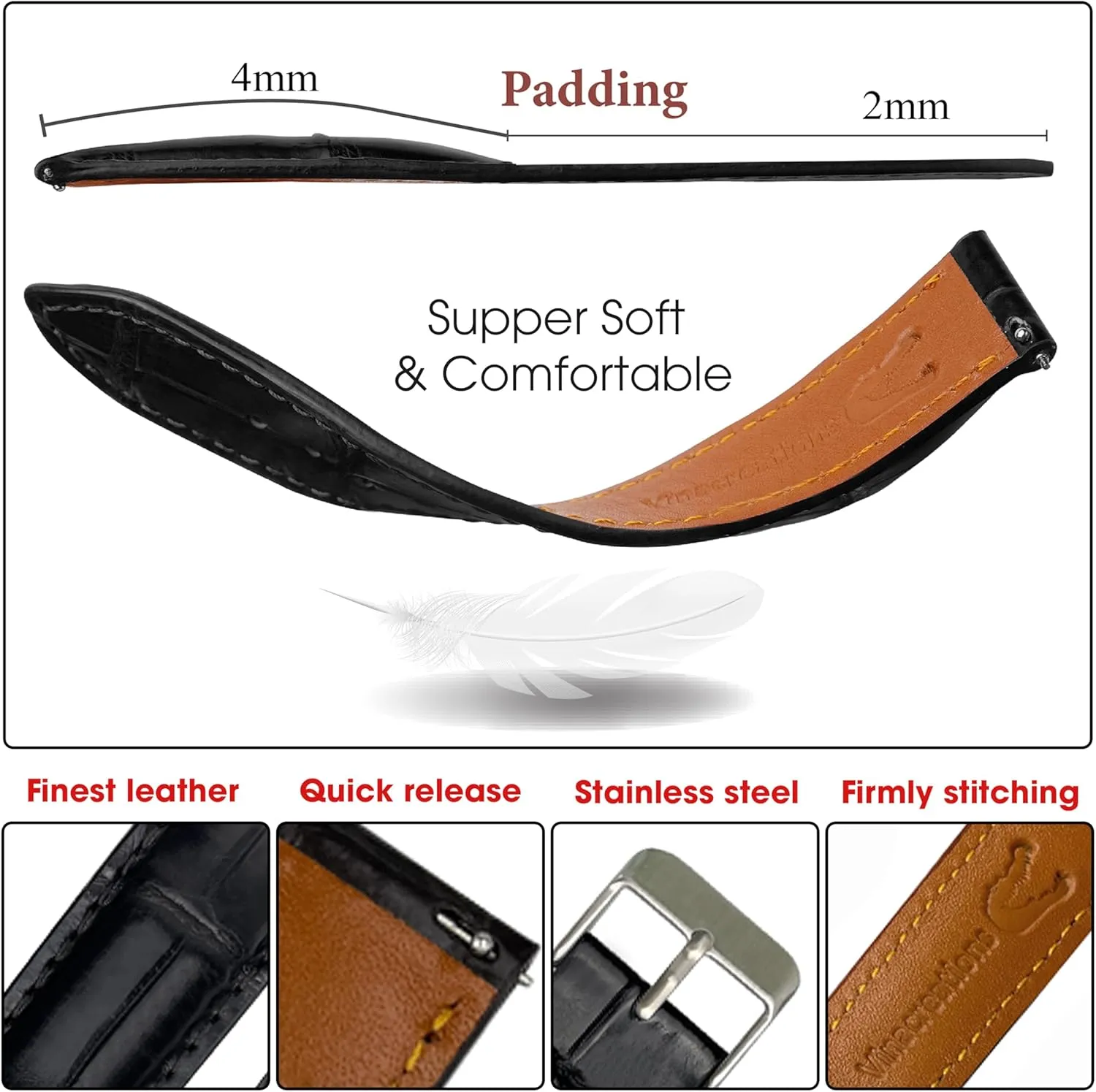 Silver Buckles Bespoke 18mm 19mm 20mm 21mm 22mm 24mm boulder windswept Handmade AIIi-gator Watch Band Men Quick Release Croc Premium Leather Watch Strap Replacement 