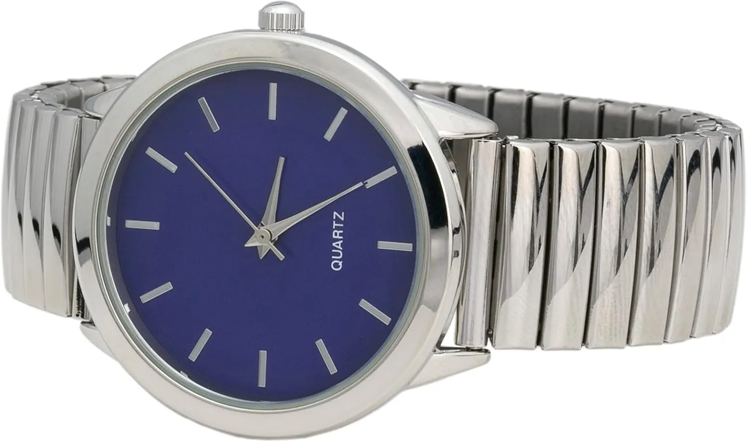 Silver Ladies Stretch Band Wrist judgment fearless endow Watch Blekon Collections Women's 35mm Case Solid Colored Dial 