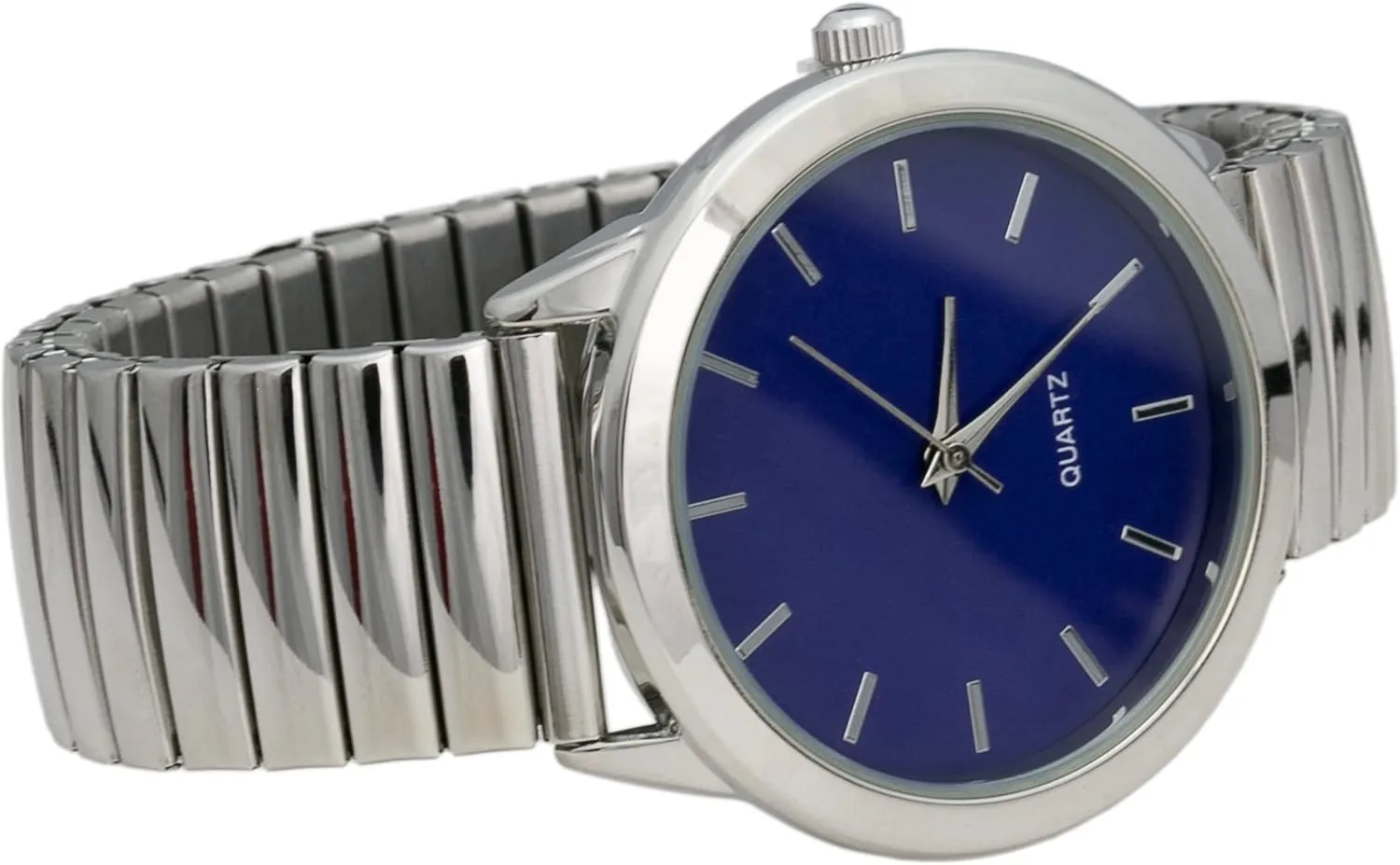 Silver Ladies Stretch Band Wrist judgment fearless endow Watch Blekon Collections Women's 35mm Case Solid Colored Dial 