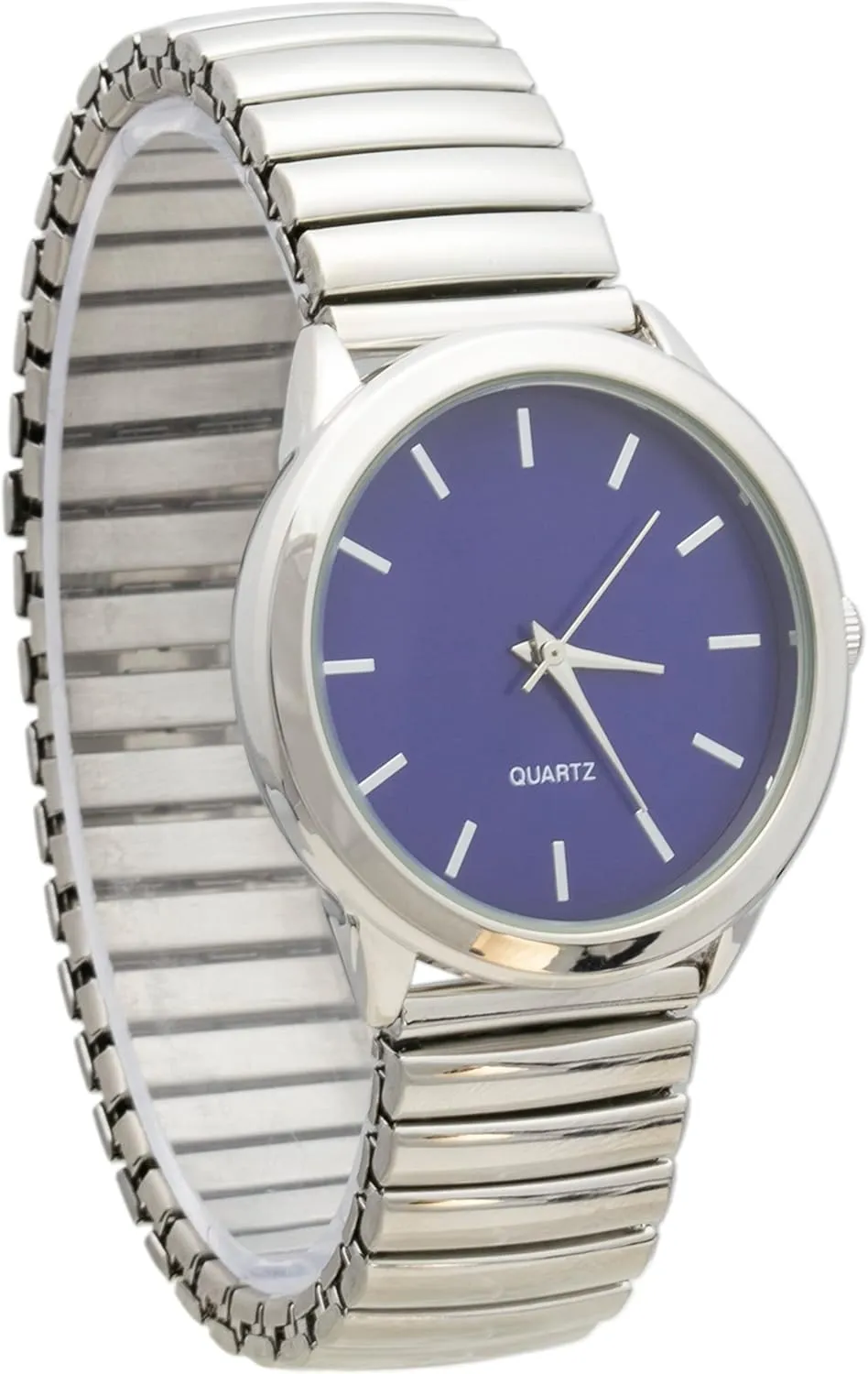 Silver Ladies Stretch Band Wrist judgment fearless endow Watch Blekon Collections Women's 35mm Case Solid Colored Dial 