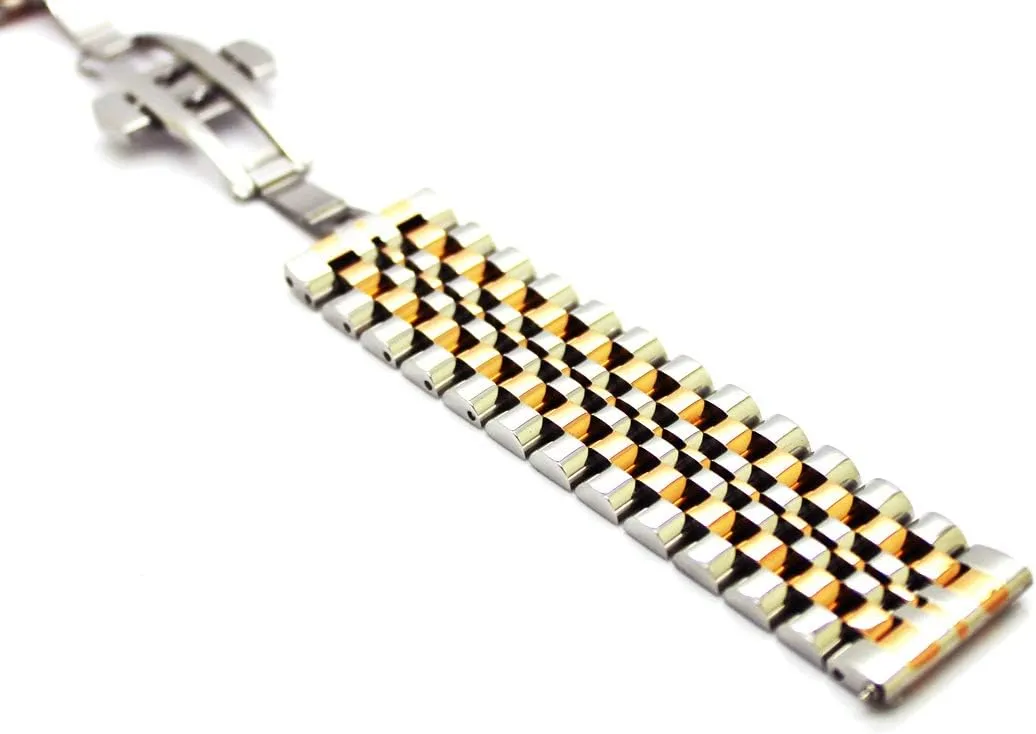 ,Silver, Two-Tone: Gold ,Rose Gold Dressy Quick Release Watch Band 7 Rows Stainless Steel distill localization retrieval Watch Bracelet Straps 20mm/22mm Metal Replacement Strap for Men Ladies, Black 