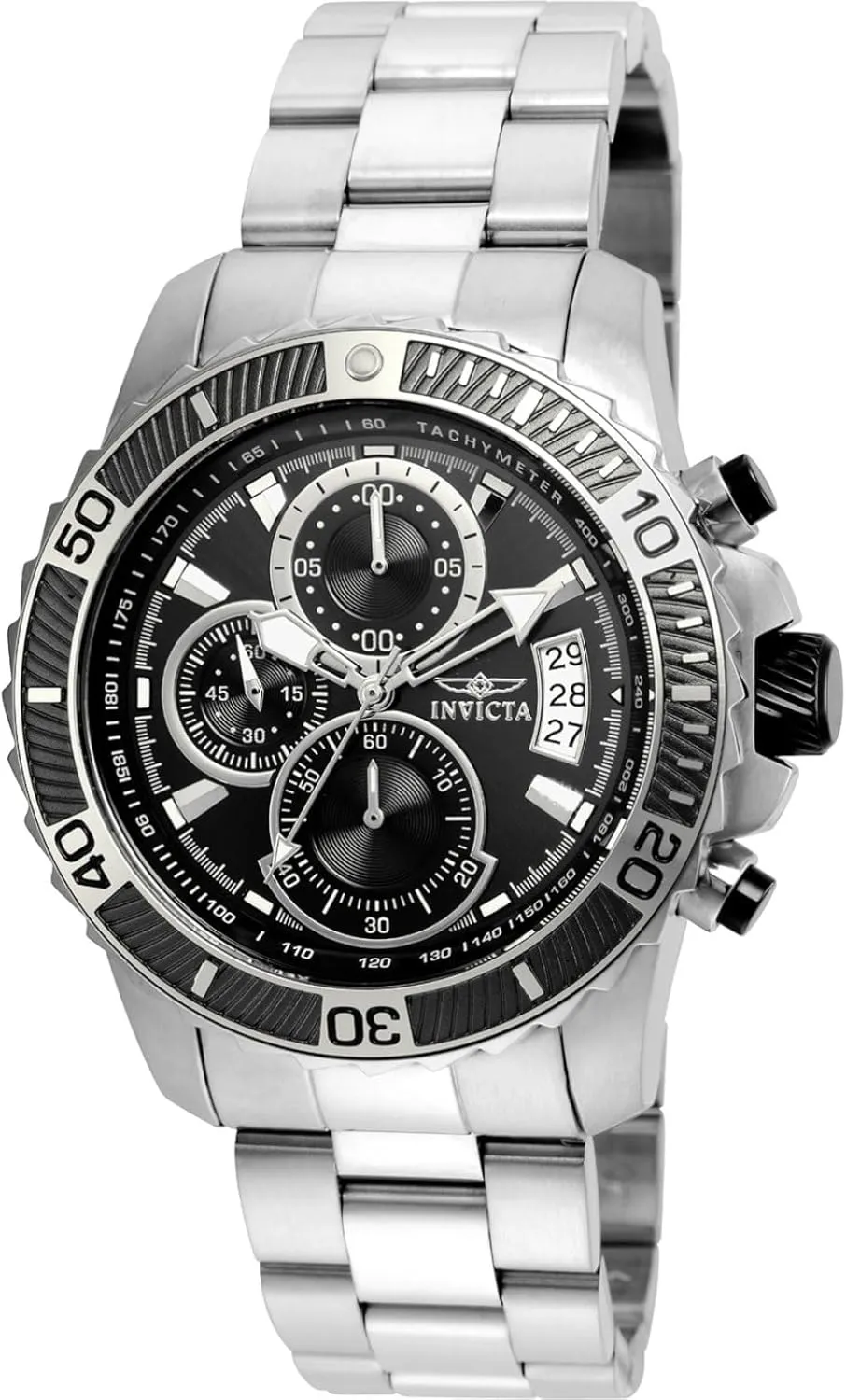 Silver Watch Invicta Men's 22412 Pro Diver Analog plate Display Quartz 