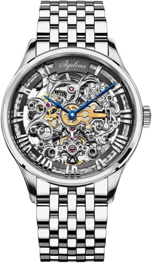 Skeleton Dial AGELOCER Automatic Watches for Men Mechanical Tourbillon Skeleton Watch Men's Wrist Watch award remains Luxury Dress Watch Business Watches 