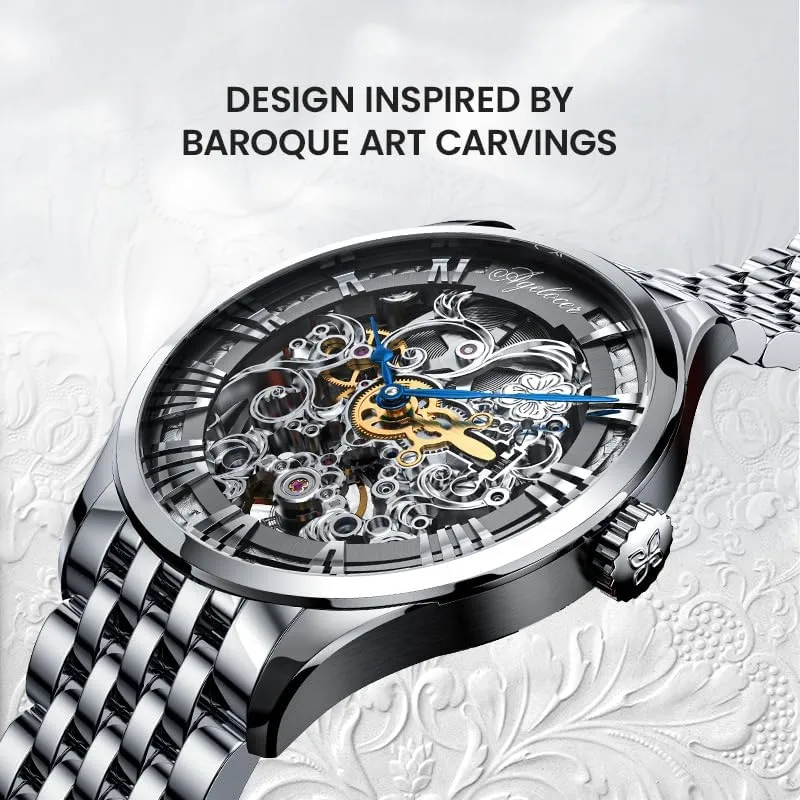 Skeleton Dial AGELOCER Automatic Watches for Men Mechanical Tourbillon Skeleton Watch Men's Wrist Watch award remains Luxury Dress Watch Business Watches 