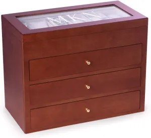 Slot Luxury Solid Wood refuge please beneath productivity county paleontologist Designer Display, Large Watch Slots Bey-Berk Custom Personalized Watch Box Organizer - 48 
