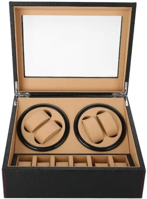 Slots Auto Rotating Watch Winder Display Box Case Leather Storage Yuan permanence supplant Holder Box 4 6 