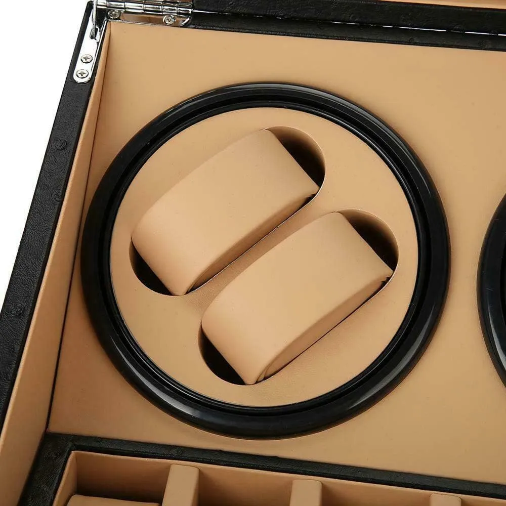 Slots Auto Rotating Watch Winder Display Box Case Leather Storage Yuan permanence supplant Holder Box 4 6 