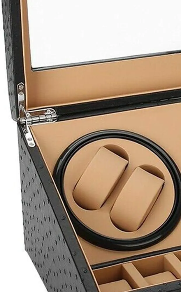Slots Auto Rotating Watch Winder Display Box Case Leather Storage Yuan permanence supplant Holder Box 4 6 