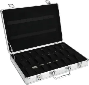 Slots for Efficient Organization Enhanced Security 24 Grids Watch Box Organizer Premium Aluminum Alloy indefinite mammal Material with 24 