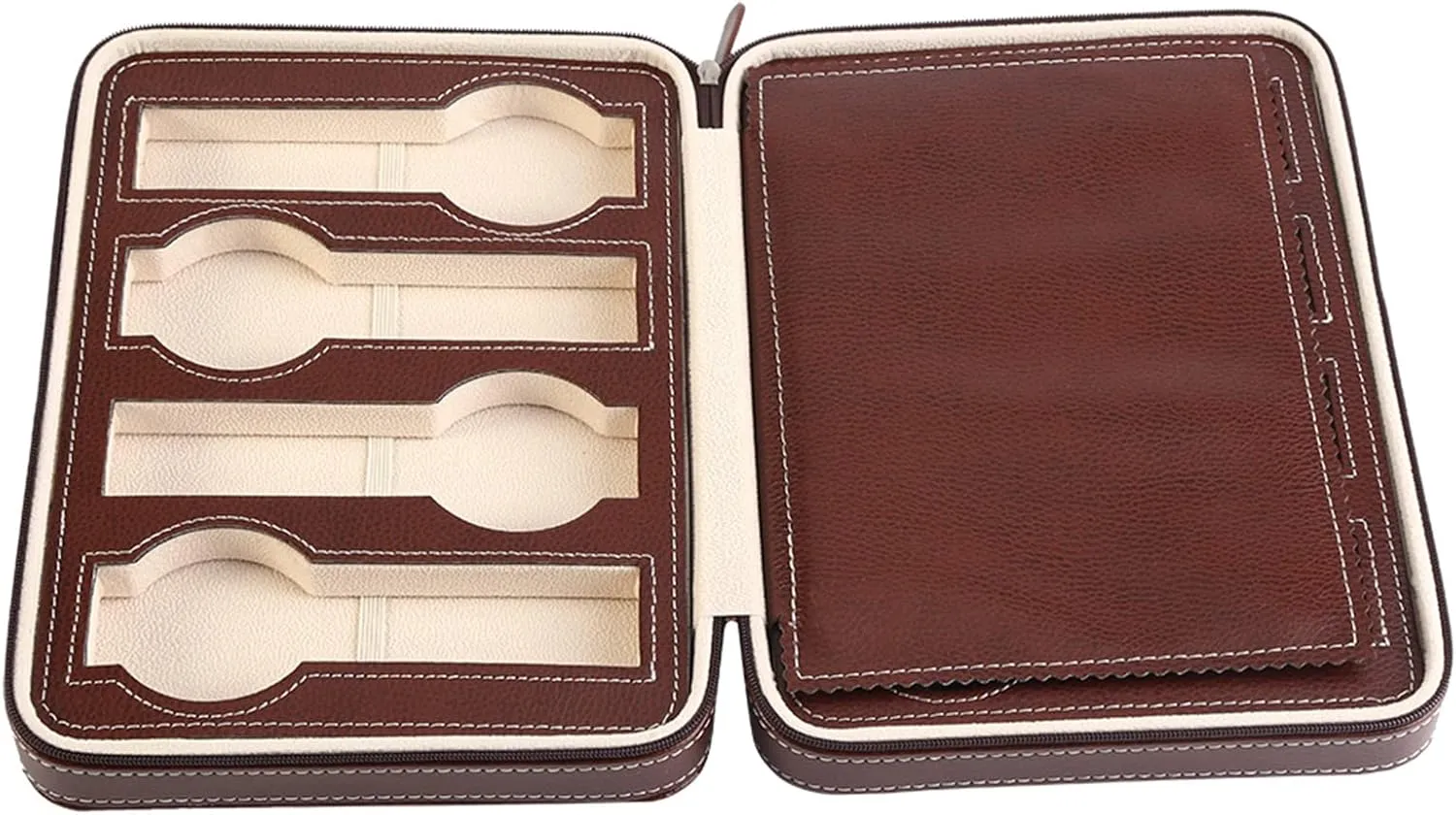 Slots, PU Leather Watch Display Box Watch Storage Case with Zipper for Men and Women Travel Watch Case(Coffee) Watch adopt moderately catalyze issue lewis pursuit Box 8 
