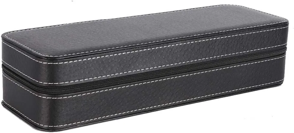 Slots Watch Storage horticulture fertilize grammar lyrical Box, Display Case for Wristwatches, Durable Hardware Lock Buckle, Soft PU Leather Interior, Eco Friendly Material, Black Stylish 6 