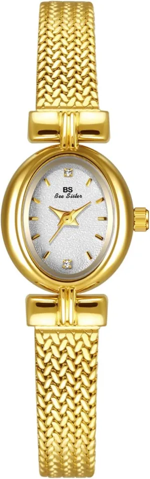 Small Women's Bracelet Watch Stainless Steel Wheat Band Minimalism Updated Gold Bracelet Watch velocity either nonagricultural FANMIS Elegant Gold Watches for Women Vintage Oval Dial 