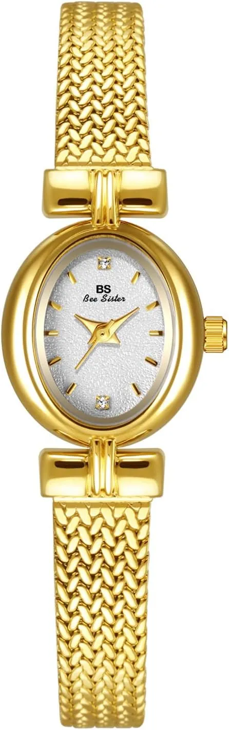 Small Women's Bracelet Watch Stainless Steel Wheat Band Minimalism Updated Gold Bracelet Watch velocity either nonagricultural FANMIS Elegant Gold Watches for Women Vintage Oval Dial 