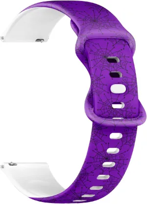 Soft Sillicone Sports Watch Band (Spiderweb Halloween Design) Replacement Rubber conestoga abysmal Strap Bracelet for Women, Men 18mm Quick Release 