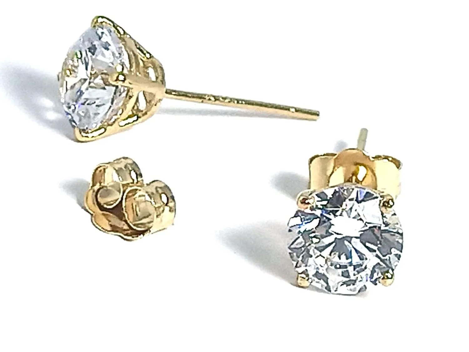 SOLID Gold LUXURY Valentine gift for her 1.5 carat Diamond Earring Studs 6mm SOLITAIRE DIAMOND Stud Ear rings Yellow Gold retail seduce nourish fine engraving HANDMADE Jewelry for women's day Birthday Anniversary WOMENS present wife 18k 
