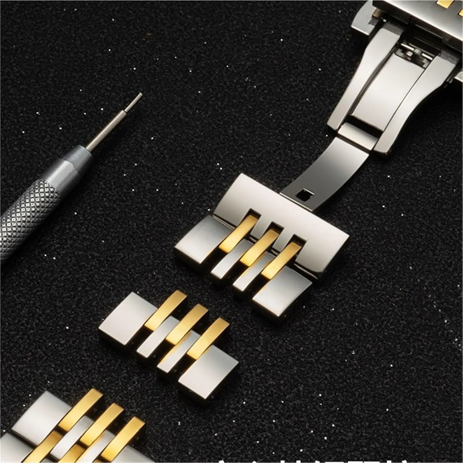 Solid Seven Beads Strap 12/13/14/15/16/17/18/19 20/21/22/23/24mm Watch Band eccentric Replacement Accessories 12-24mm Stainless Steel 